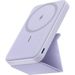 Anker 622 MagGo Wireless Magnetic External Battery 5000mAh, Power Bank Fast Charging, Foldable with USB-C for iPhone 17 Pro Max/16/15/14/13 Series(Violet)