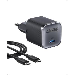 Anker Nano 45W USB C Charger, Fast, Compact and Stylish for iPhone 17/Pro/Pro Max/iPhone 16, MacBook, Pixel 9, iPad, Samsung Galaxy S25 Ultra/S24 Series, and More (6ft Cable Included)(Black)