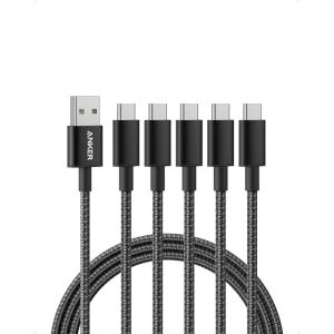 Anker USB C Cable, 2 Pack USB-A to USB-C Charging Cable, 331 USB C to USB 2.0 Dual Braided Nylon Type C Charging Cable for iPhone 17/17 Plus/Pro/17 ProMax Samsung Galaxy S10+, LG V30(6ft, Red)(Black)