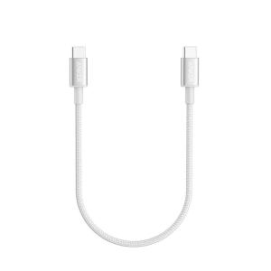 Anker USB C Cable, 60W 2 Pack USB C to USB C 2.0 Cable, Nylon Cable for iPhone 16/16 Pro/16 Plus/15/16 ProMax, iPad Air/Mini/Pro/ 2024, MacBook Pro 2024, Samsung Galaxy S23, Switch (1.8m, Silver)(white)