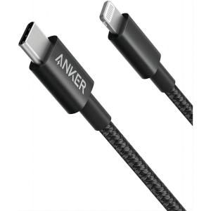 Anker USB C to Lightning Cable, iPhone USB C Cable [MFi Certified] New Nylon Charging Cable for iPhone 14 Pro/X/XS/XR/8 Plus/AirPods Pro, Support Power Delivery (1.8m)(Black)