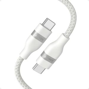 Anker USB-C Cable, 240W Braided Upcycled USB C to USB-C Fast Charger Cable for iPhone 17/17 Pro/17 Plus/17 ProMax, MacBook Pro, iPad Pro/Air 5, Galaxy S23 and Others (6 Feet, Black)(white)