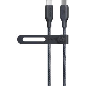 Anker USB-C to USB-C Cable (240W, 3ft) Organic Nylon Type C Fast Charging Cable Compatible with iPhone 15, MacBook Pro 2020, iPad Pro 2020, iPad Air 4, Samsung Galaxy S23+/S23 Ultra(Black)