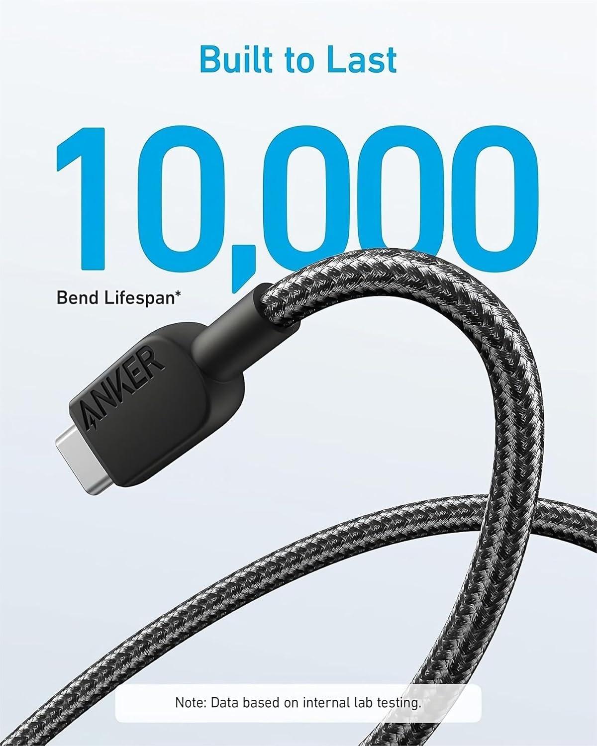 imageANKER cable USB C 180cm lot de 2 cbles de charge USB A vers USB C cble de charge USB A vers USB C charge rapide pour iPhone 1615 Samsung Galaxy Note 10 Note 9S10 S10 LG V30 Noir90 cm