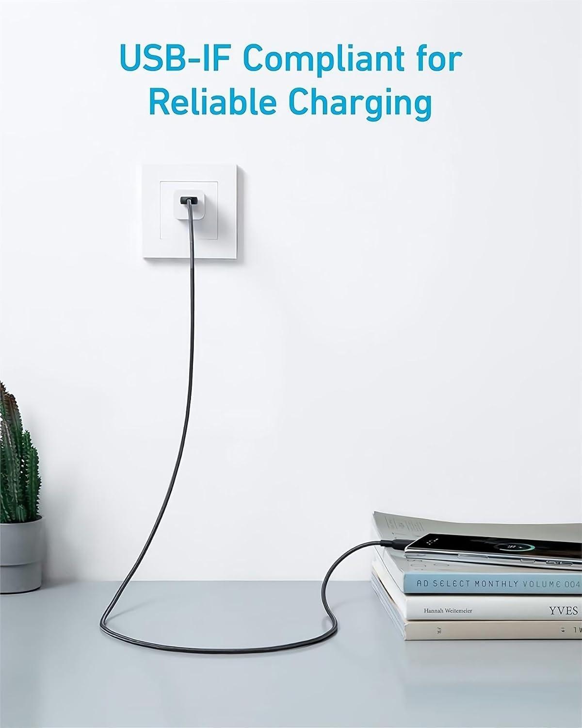 imageANKER cable USB C 180cm lot de 2 cbles de charge USB A vers USB C cble de charge USB A vers USB C charge rapide pour iPhone 1615 Samsung Galaxy Note 10 Note 9S10 S10 LG V30 Noir90 cm