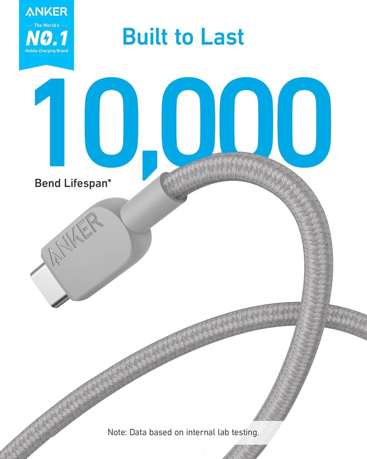 imageANKER cable USB C 180cm lot de 2 cbles de charge USB A vers USB C cble de charge USB A vers USB C charge rapide pour iPhone 1615 Samsung Galaxy Note 10 Note 9S10 S10 LG V30 Noir6ft