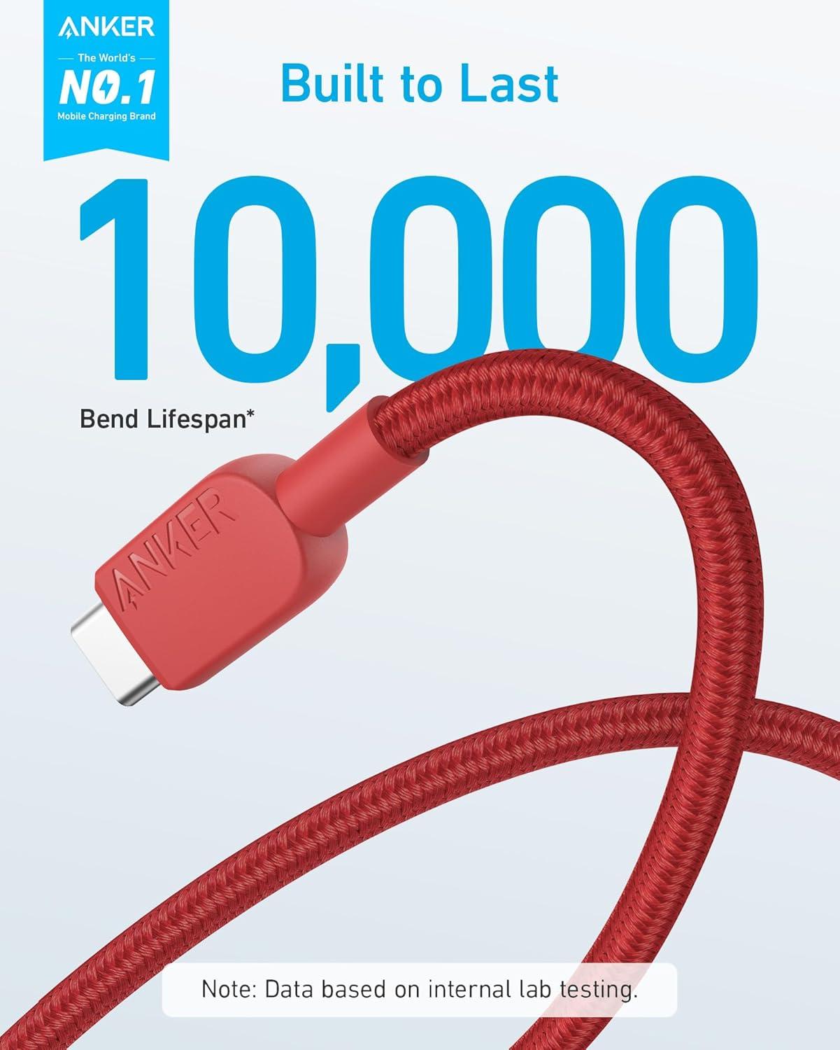 imageANKER cable USB C 180cm lot de 2 cbles de charge USB A vers USB C cble de charge USB A vers USB C charge rapide pour iPhone 1615 Samsung Galaxy Note 10 Note 9S10 S10 LG V30 Noir3ft