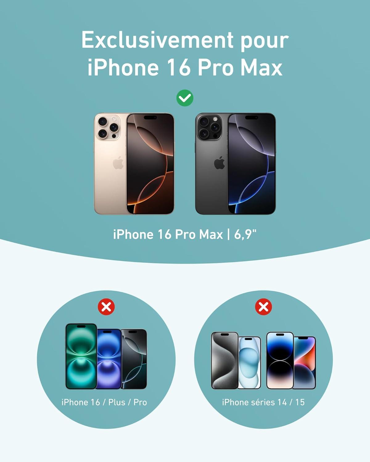 imageAnker FlexStand Magnetic Phone Case AntiSlip Drop Resistant Protective Case with Ring Stand MagSafe Compatible Exclusively Designed for iPhone 16 ProClear