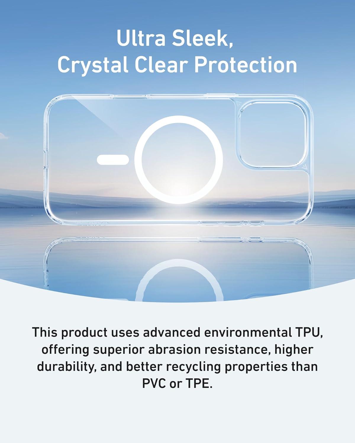 imageAnker For iPhone 16 Plus Case Compatible with MagSafe MilitaryGrade Protection Yellowing Resistant ScratchResistant Back Magnetic Phone Case for iPhone 16 Plus Classic Series Clear