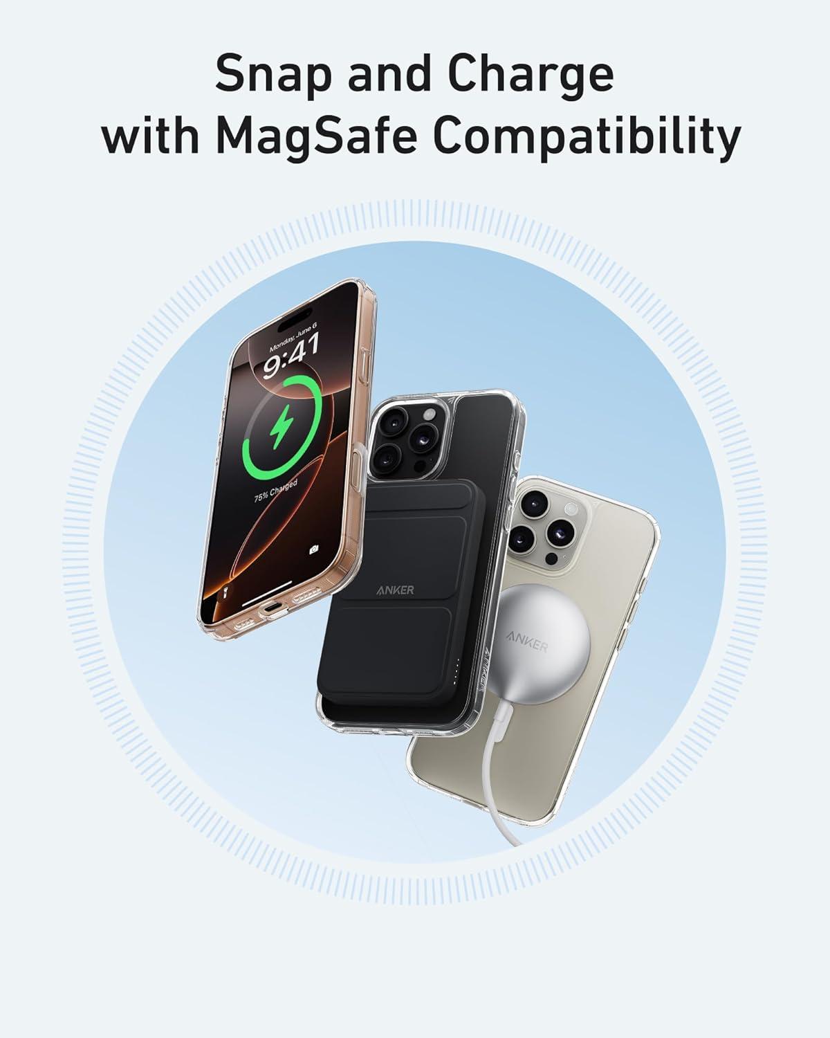 imageAnker For iPhone 16 Plus Case Compatible with MagSafe MilitaryGrade Protection Yellowing Resistant ScratchResistant Back Magnetic Phone Case for iPhone 16 Plus Classic Series Clear