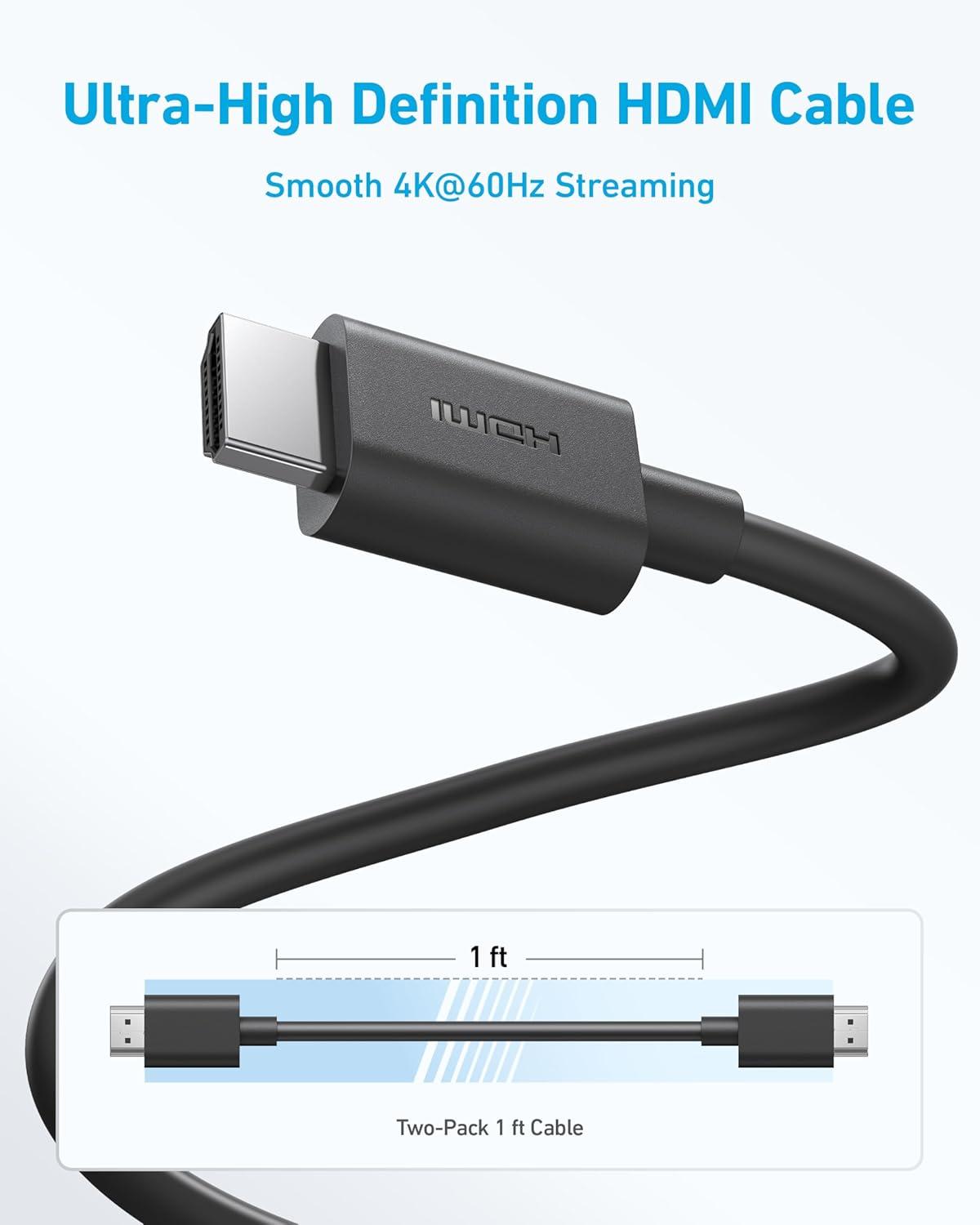 imageAnker HDMI Switch 4K60Hz Twoway Switch 2 in 1 Output with Smooth Finish Supports HDR 3D Dolby Compatible with Laptops PC Xbox Series PS5PS4 Projector etc2 in 1 with 2 HDMI cables