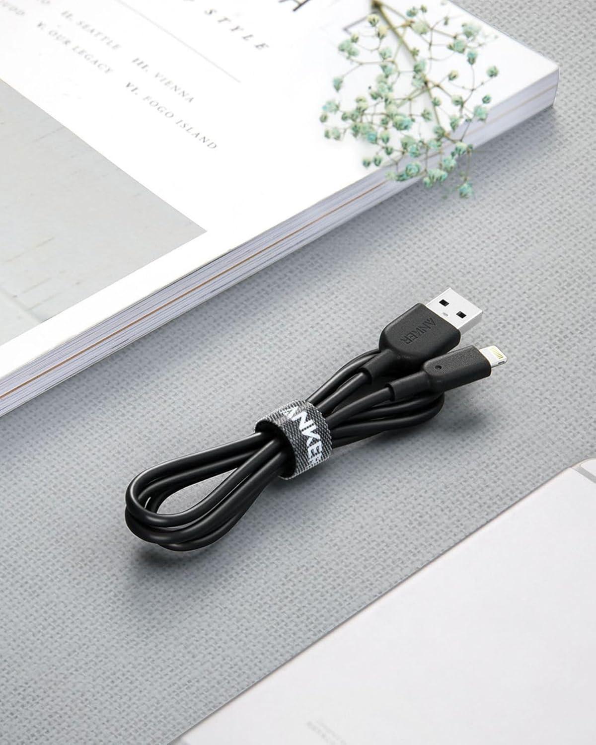 imageAnker MFi Certified PowerLine II Lightning Cable 30 cm The new indestructible cable for iPhone X 88 Plus 77 Plus 66 Plus 5S C and iPadBlack