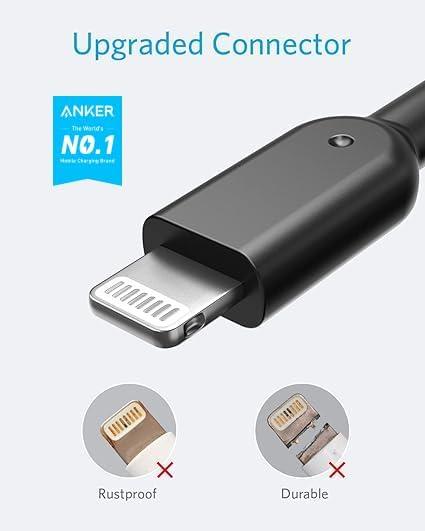 imageAnker MFi Certified PowerLine II Lightning Cable 30 cm The new indestructible cable for iPhone X 88 Plus 77 Plus 66 Plus 5S C and iPadBlack