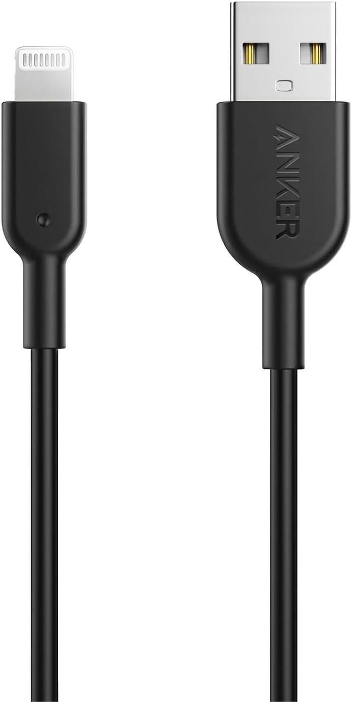 imageAnker MFi Certified PowerLine II Lightning Cable 30 cm The new indestructible cable for iPhone X 88 Plus 77 Plus 66 Plus 5S C and iPadBlack
