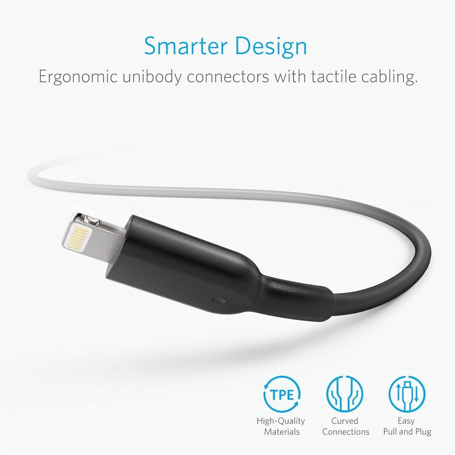 imageAnker MFi Certified PowerLine II Lightning Cable 30 cm The new indestructible cable for iPhone X 88 Plus 77 Plus 66 Plus 5S C and iPadBlack