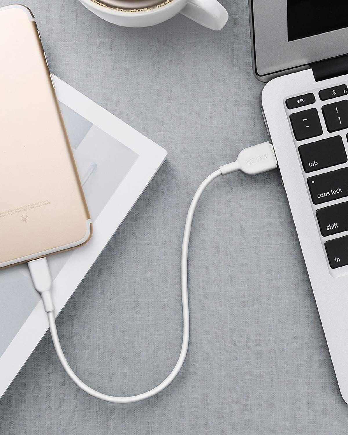 imageAnker MFi Certified PowerLine II Lightning Cable 30 cm The new indestructible cable for iPhone X 88 Plus 77 Plus 66 Plus 5S C and iPadWhite