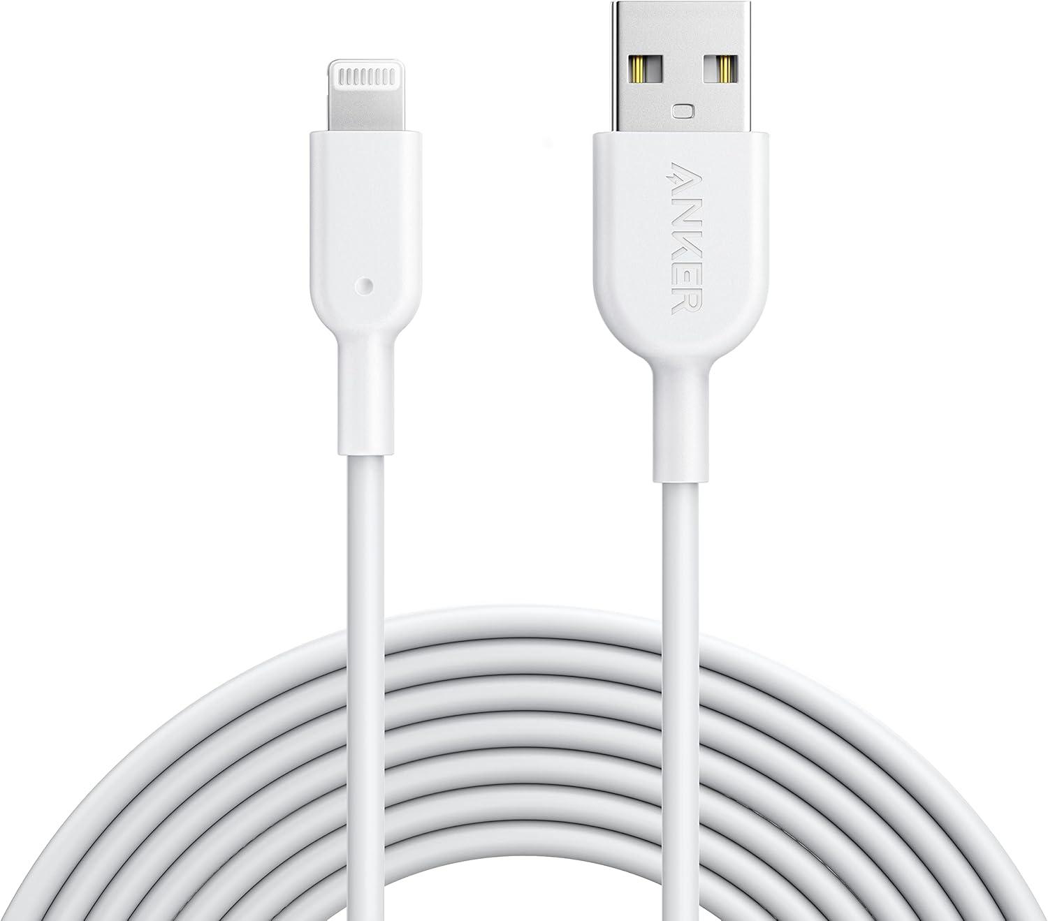 imageAnker MFi Certified PowerLine II Lightning Cable 30 cm The new indestructible cable for iPhone X 88 Plus 77 Plus 66 Plus 5S C and iPadWhite