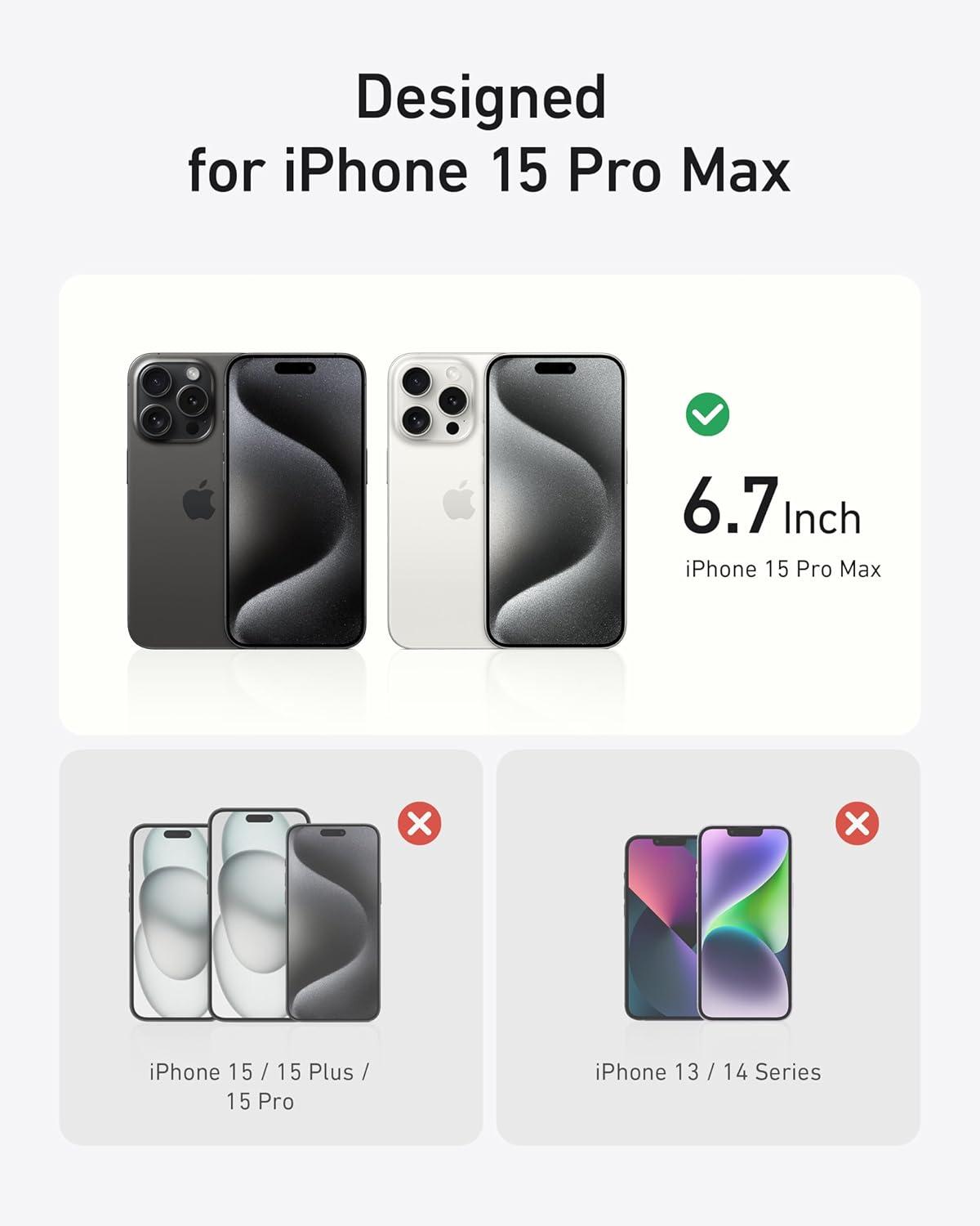 imageAnker MagGo Magnetic Case with Stand 2in1 360 Silicone Ring for 15 Pro Max