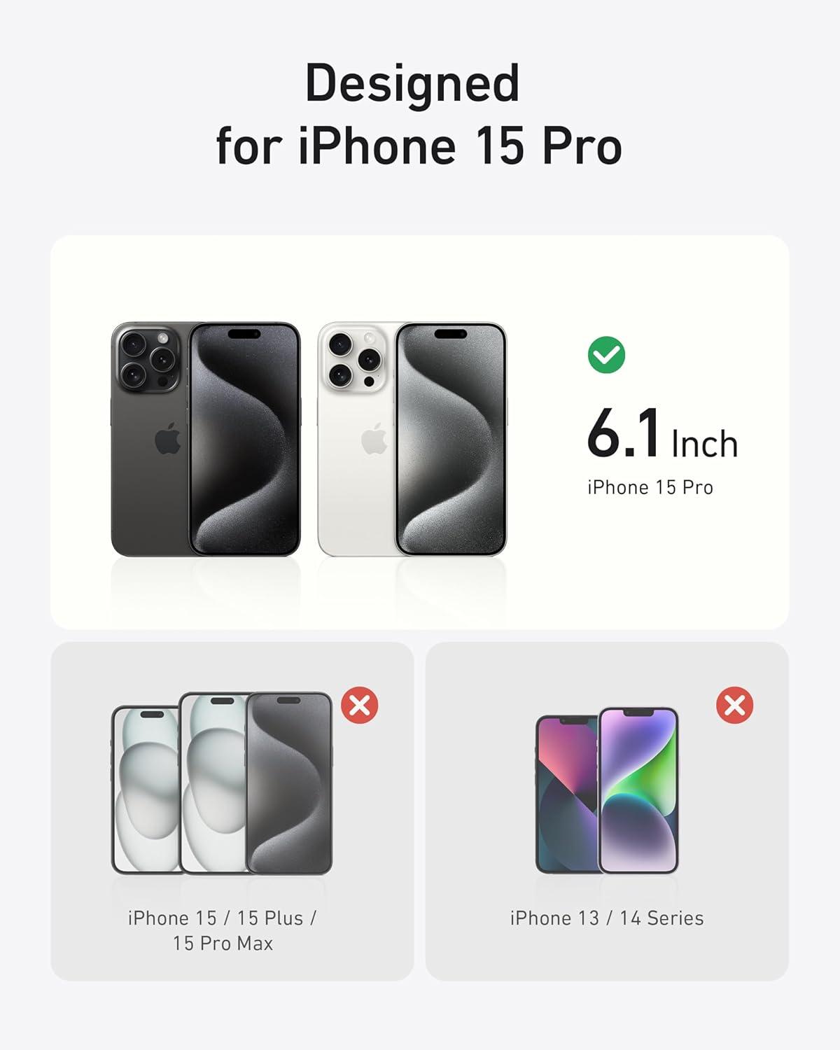 imageAnker MagGo Magnetic Case with Stand 2in1 360 Silicone Ring for iPhone 15 Pro