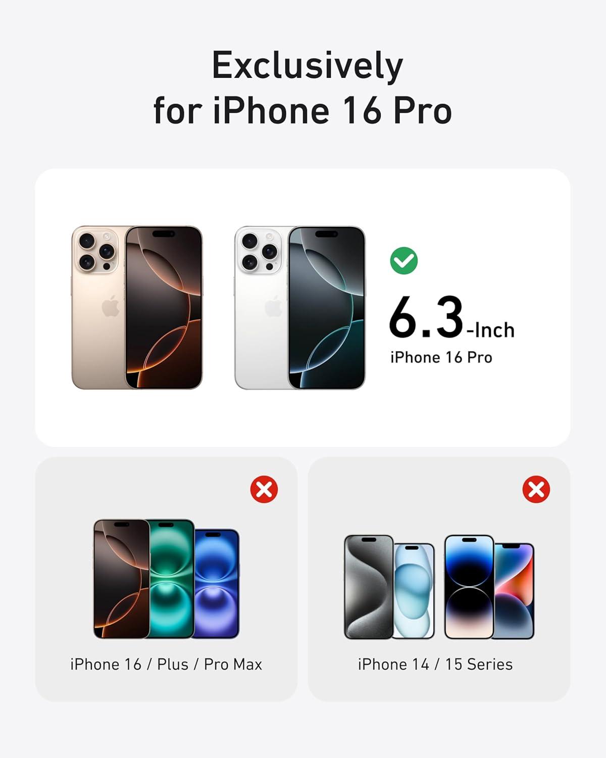 imageAnker Phone Case for iPhone 16 Pro Military Grade Textured Matte Magnetic Drop Protection Case Slim Shockproof Protective Case Rose Goldrose gold