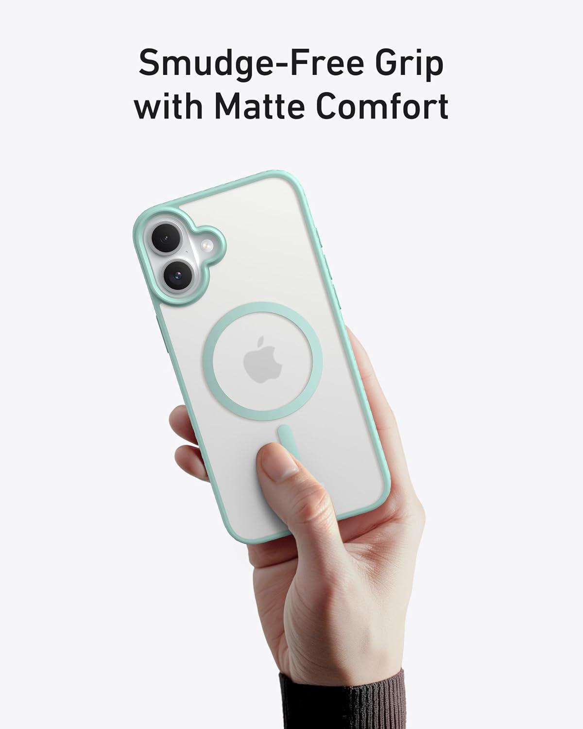 imageAnker Phone Case for iPhone 16 Pro Military Grade Textured Matte Magnetic Drop Protection Case Slim Shockproof Protective Case Rose Goldvert