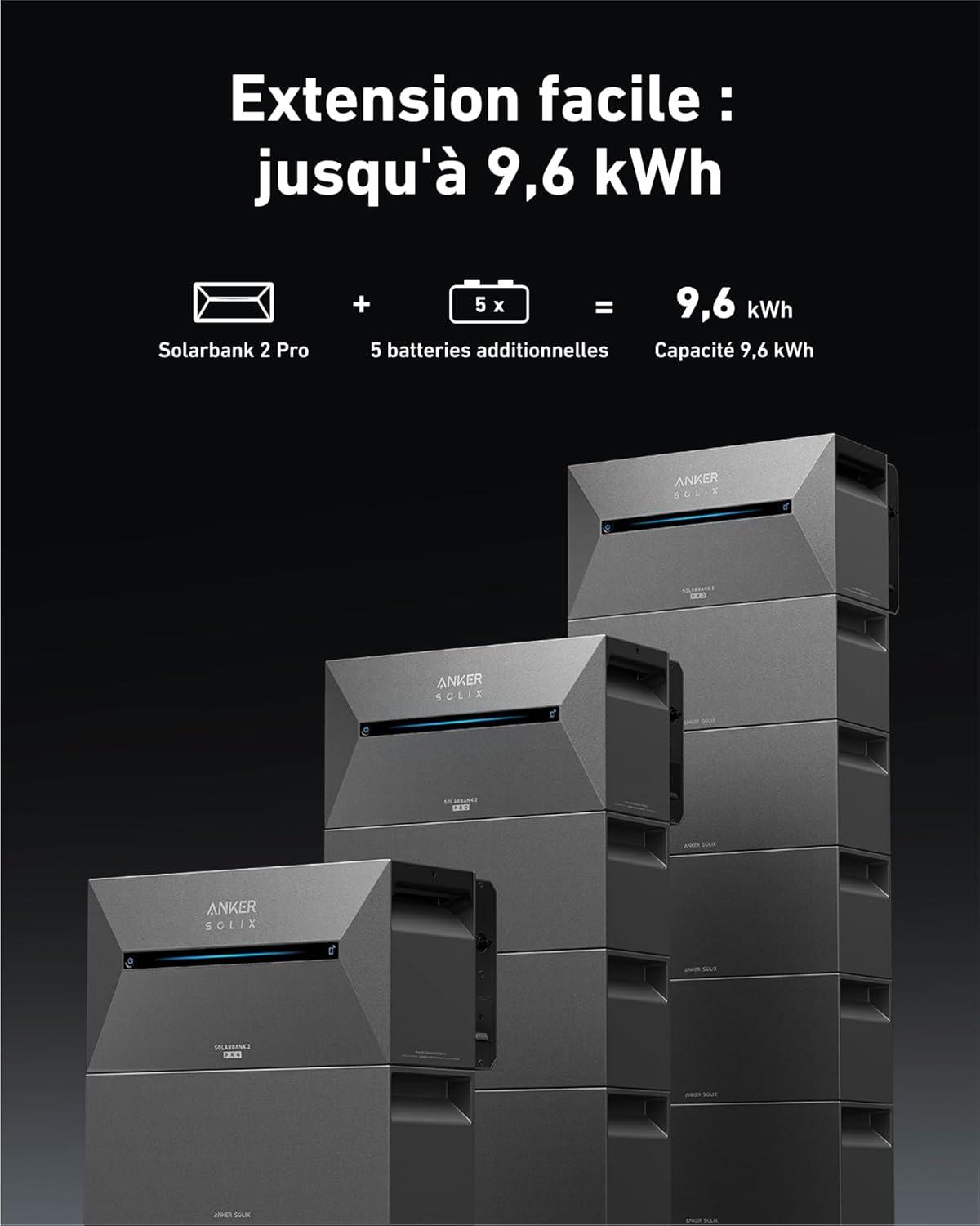 imageAnker SOLIX BP1600 Additional Battery 1600 Wh LiFePo4 Batteries 6000 Cycles Expansion 9600 Wh Protection Manufacturer 10 Years IP65 Water ampamp Dust Easy Installation Modular DesignE1600