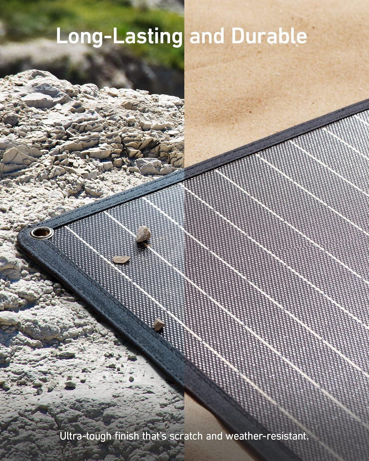 imageAnker SOLIX PS200 Solar Panel with Adjustable Stand Portable Foldable Solar Charger 200W IP67 Waterproof 23 Conversion Efficiency for Camping and Power OutagesModern