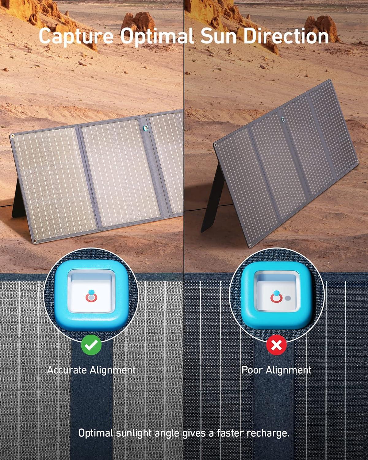 imageAnker SOLIX PS200 Solar Panel with Adjustable Stand Portable Foldable Solar Charger 200W IP67 Waterproof 23 Conversion Efficiency for Camping and Power OutagesModern