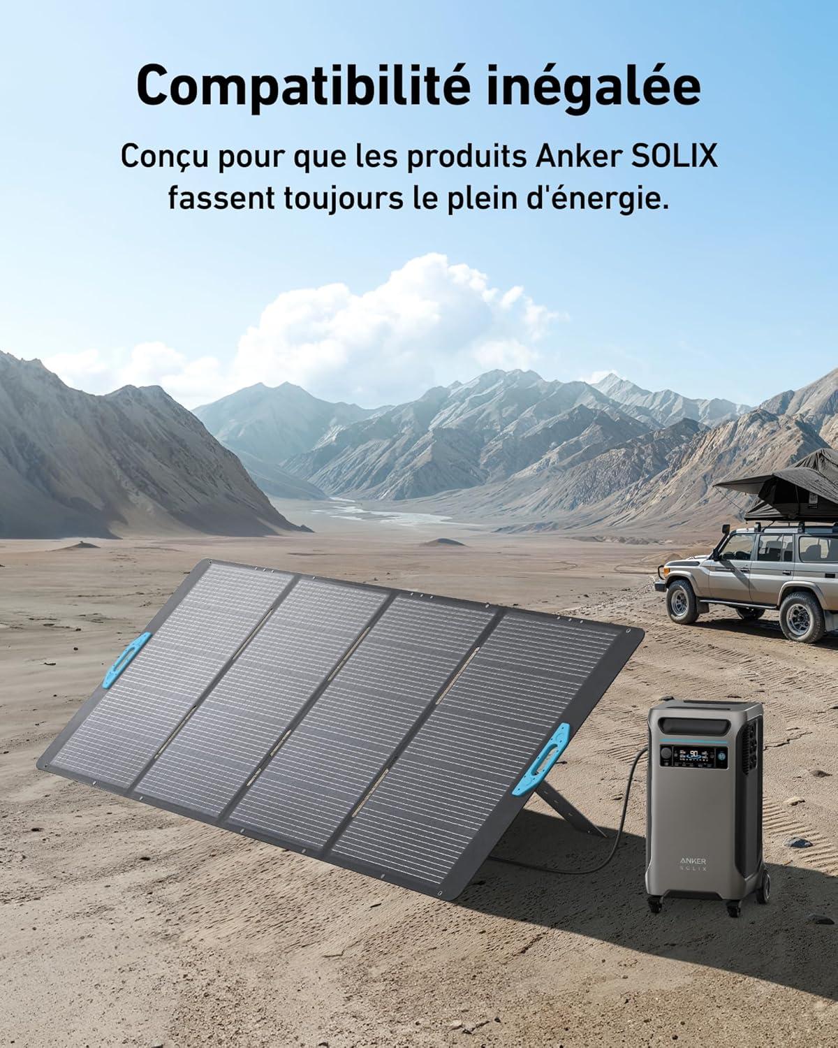 imageAnker SOLIX PS200 Solar Panel with Adjustable Stand Portable Foldable Solar Charger 200W IP67 Waterproof 23 Conversion Efficiency for Camping and Power OutagesAnker 400W Solar Panel