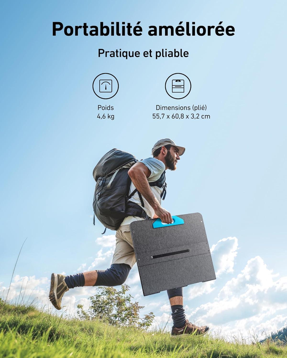 imageAnker SOLIX PS200 Solar Panel with Adjustable Stand Portable Foldable Solar Charger 200W IP67 Waterproof 23 Conversion Efficiency for Camping and Power OutagesAnker 100W Solar Panel
