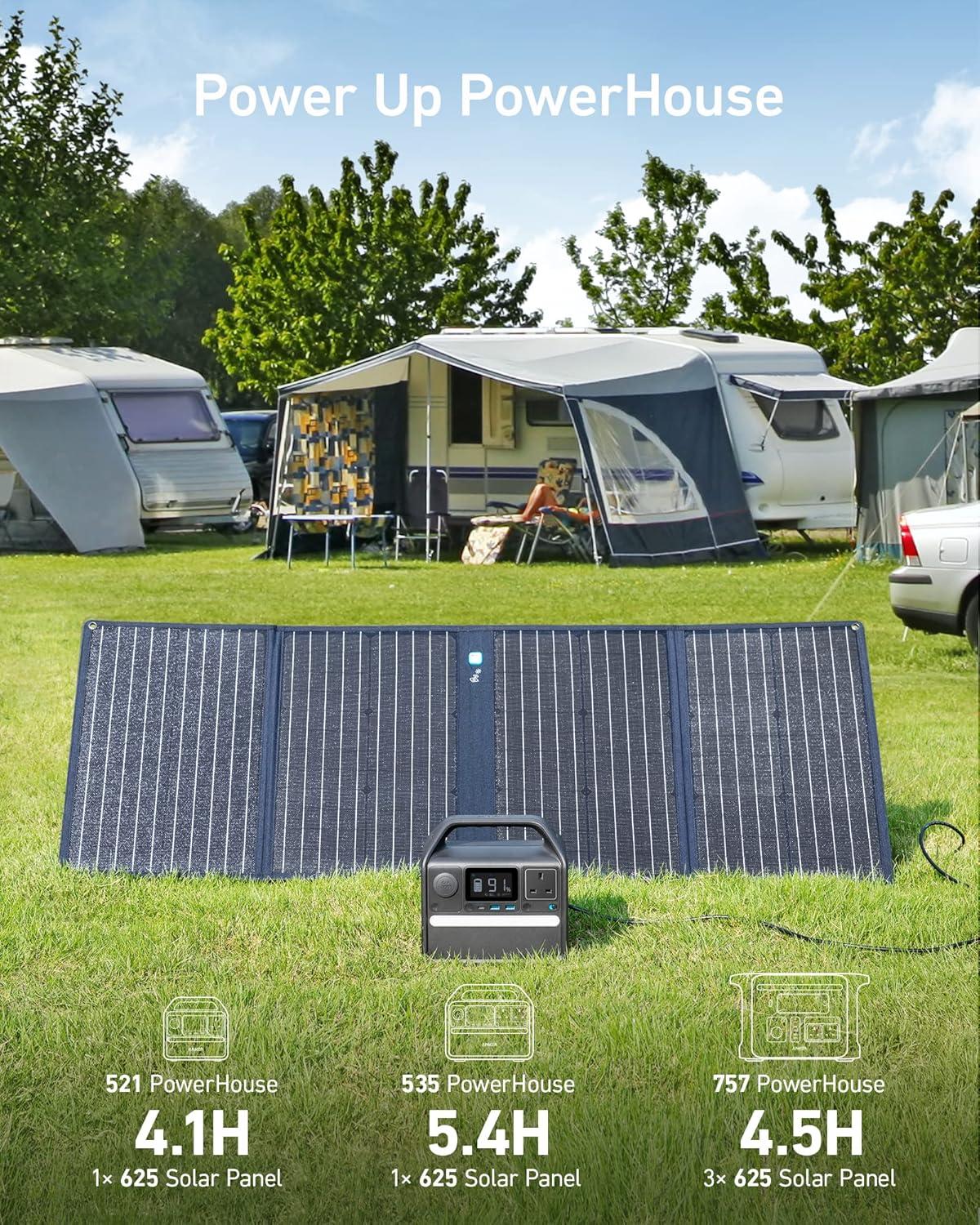 imageAnker SOLIX PS200 Solar Panel with Adjustable Stand Portable Foldable Solar Charger 200W IP67 Waterproof 23 Conversion Efficiency for Camping and Power OutagesModern