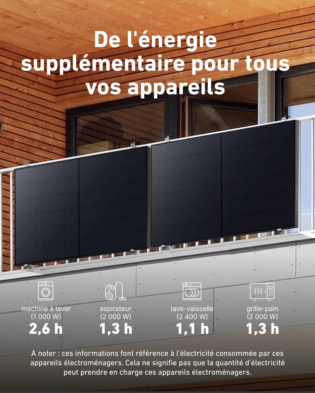 imageAnker SOLIX Solar PlugampampPlay Kit 820 W Brackets Included 23 Efficiency Black and Plain Design Free OTA Update 800 W with WLAN