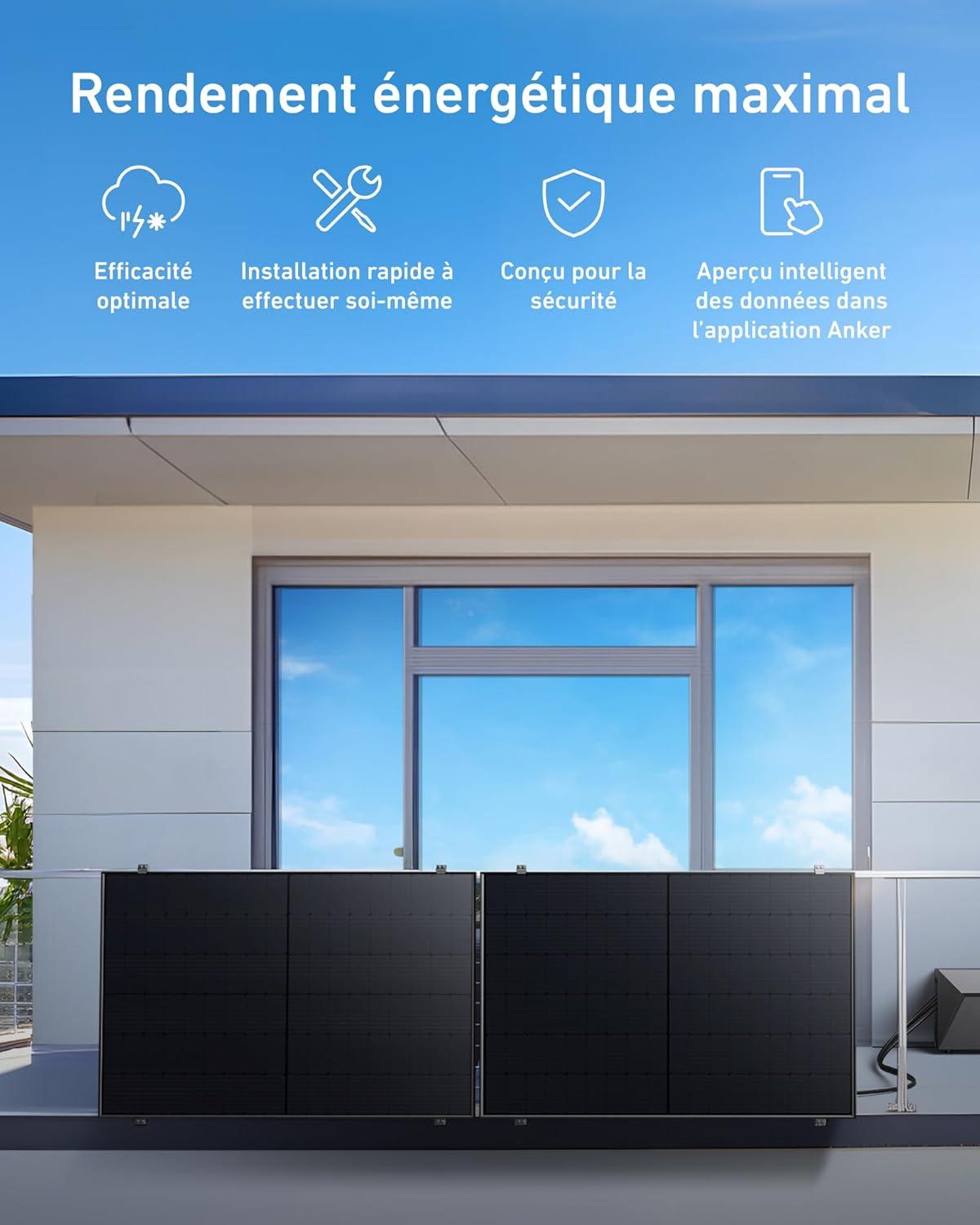 imageAnker SOLIX Solar PlugampampPlay Kit 820 W Brackets Included 23 Efficiency Black and Plain Design Free OTA Update 800 W with WLAN