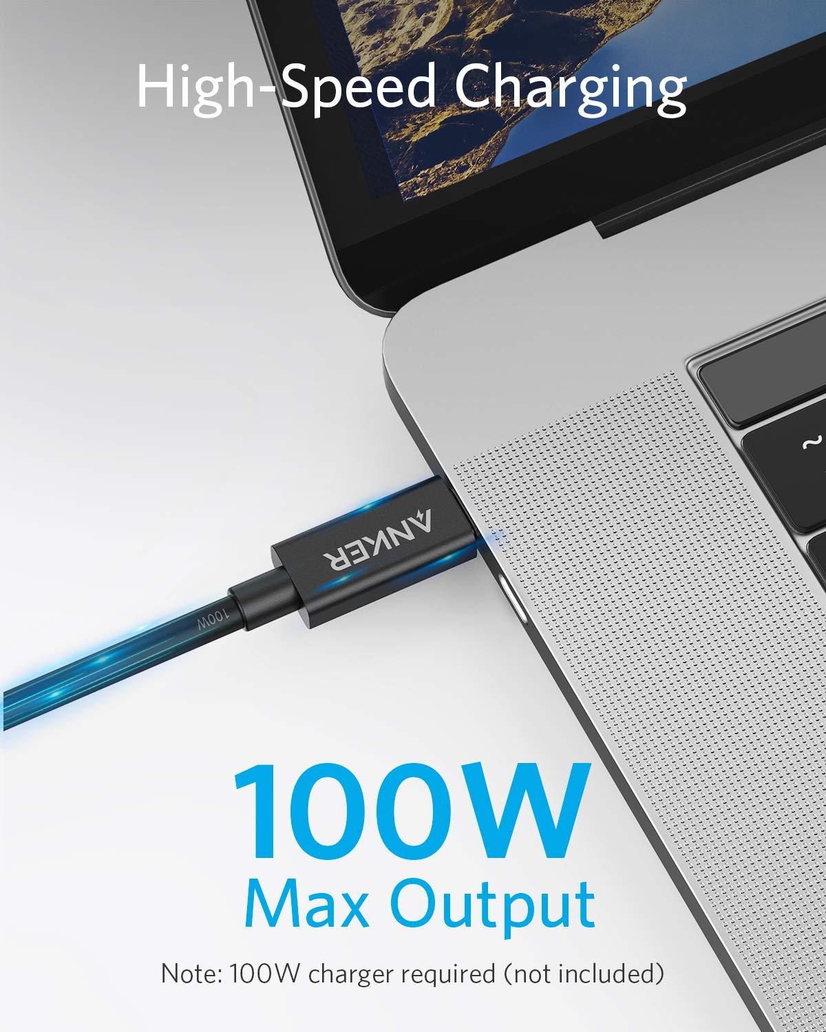 imageAnker Thunderbolt 30 Cable 07 m Supports 100W Charging40Gbps Data Transfer USB C to USB C Cable Ideal for TypeC MacBooks Dell iPad Air 4 iPad Pro 2020 Pixel Hub Docking and More23ft