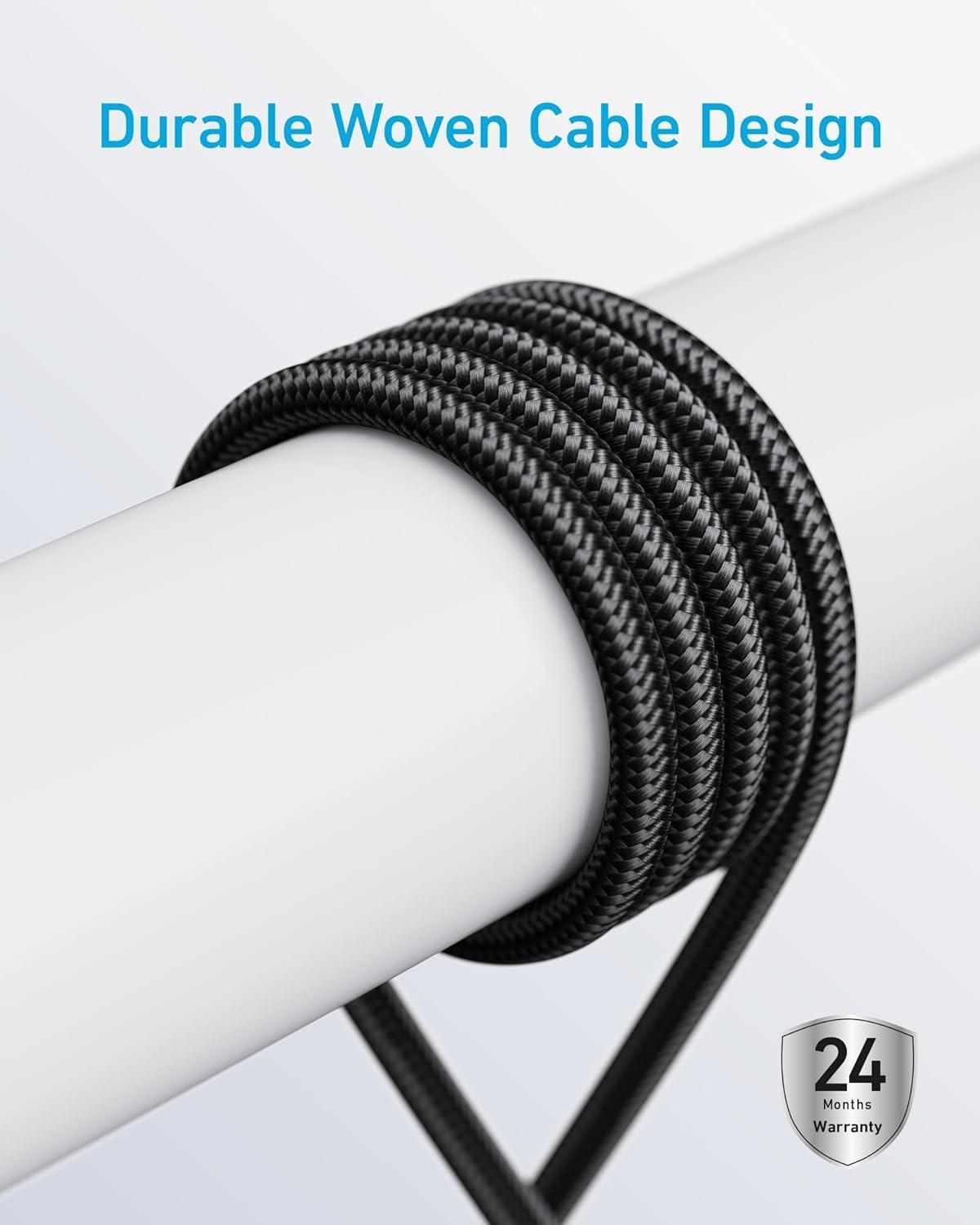 imageAnker USB C to USB C Cable 240W Double Braided Nylon TypeC Charging Cable for iPhone 17 MacBook Pro 2024 iPad Pro 2024 iPad Air 5 Samsung Galaxy S23S23 Ultra Pixel and More 3ft1 80m