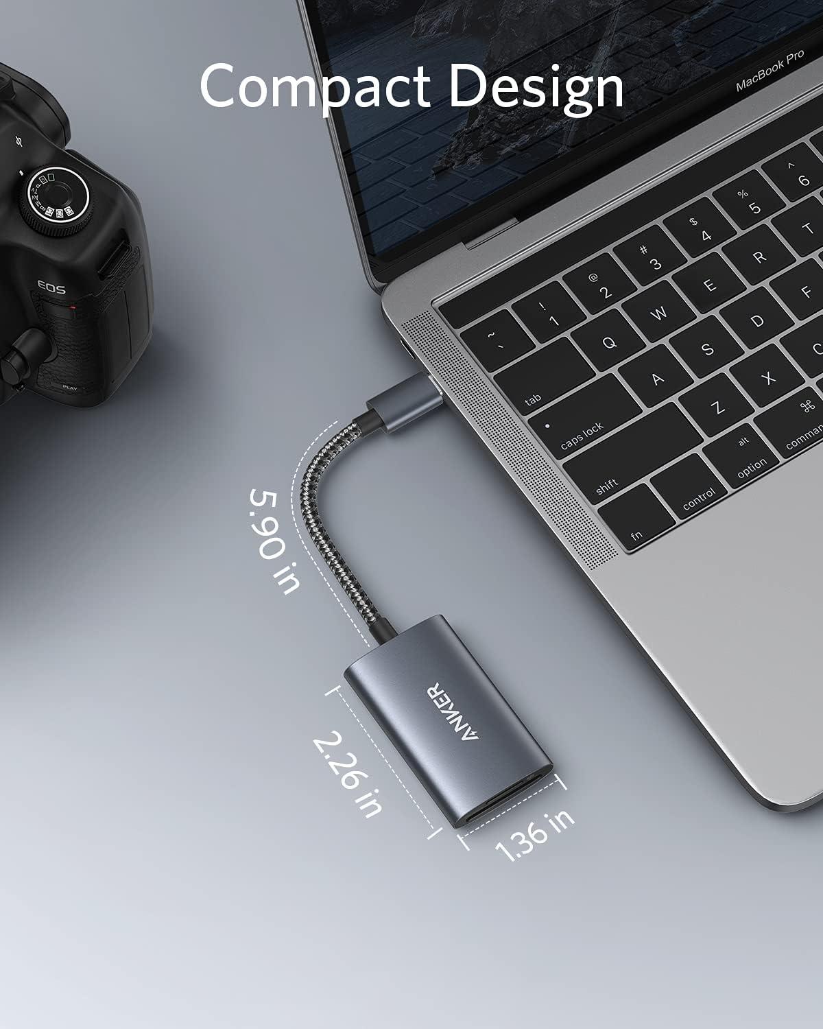 imageAnker USBC SD 40 Card Reader PowerExpand 2 in 1 Memory Card Reader for SDXC SDHC SD MMC RSMMC Micro SDXC Micro SD Micro SDHC UHSII and UHSI Cards