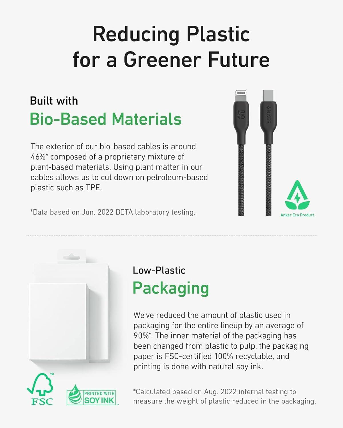 imageAnker USBC to Lightning Cable 541 Organic Nylon MFi Certified Fast Charging Cable for iPhone 14PlusPro Max 13Pro 12 11x XS XR Black 6ftBlack