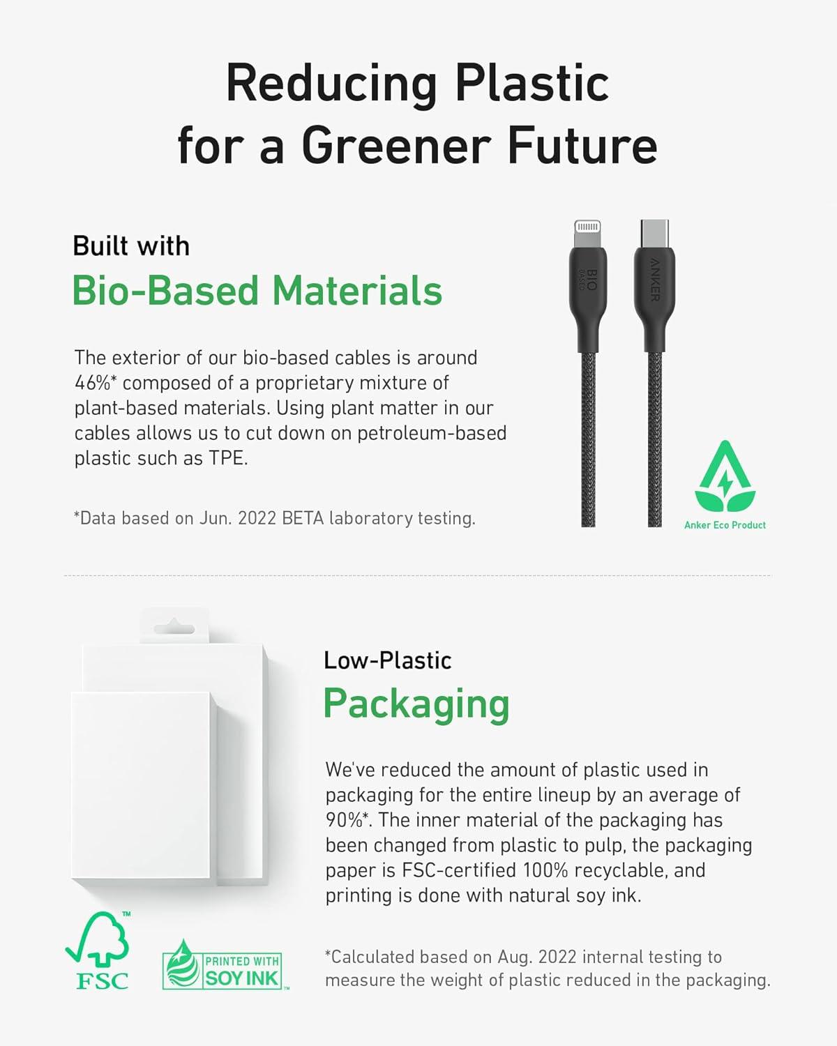imageAnker USBC to Lightning Cable 541 Organic Nylon MFi Certified Fast Charging Cable for iPhone 14PlusPro Max 13Pro 12 11x XS XR Black 6ftBlack