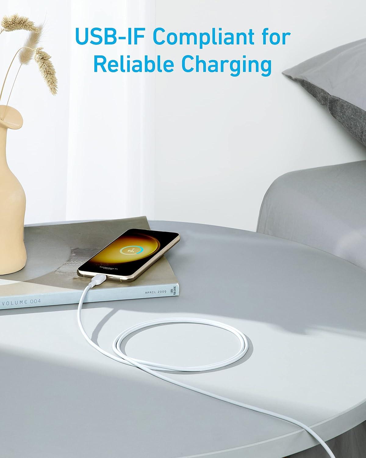 imageAnker cable USB C vers USB C 60 W3 A 310 Cble de charge USB C pour iPhone 1716 Samsung Galaxy S23 iPad Pro 2021 iPad Mini 6 iPad Air 4 MacBook Pro 2020 Switch 09 mblanc