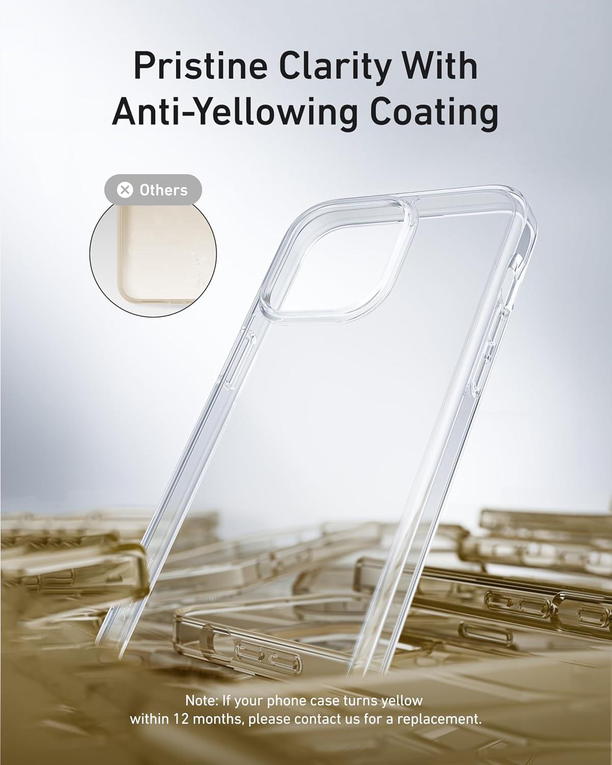 imageAnker for iPhone 16 Pro Max Case MilitaryGrade Shockproof Protection YellowingResistant Phone Case for iPhone 16 Pro Max Clear