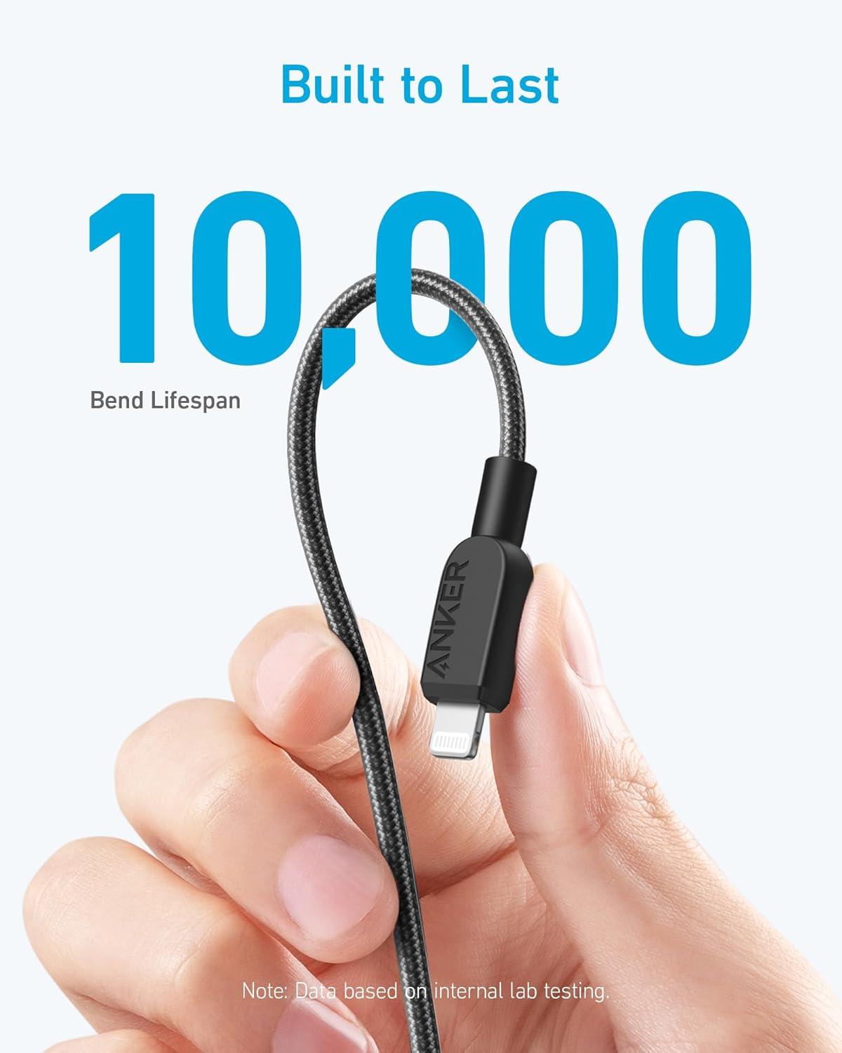 imageAnker iPhone Fast Charging Cable 2 Pack 6ft 310 USBC to Lightning MFi Certified Cable for iPhone 14 Plus 14 14 Pro Max 13 13 Pro iPhone 12 Blue Charger Not Included180 cm