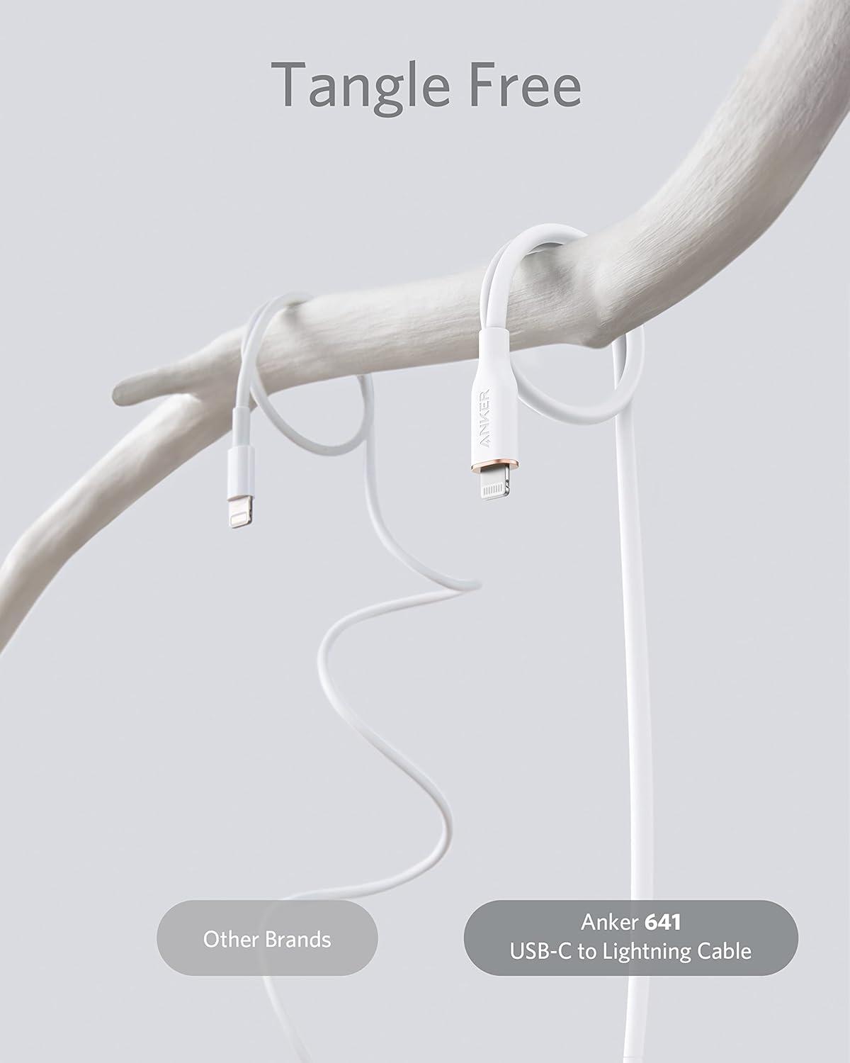 imageAnker iPhone USB C Cable PowerLine III Flow USBC to Lightning PD Cable Compatible with iPhone 1313 Pro Max1211 ProXXSXR8 Plus AirPods Pro 354 Inch MFi Certified Silica Gel MidnightWhite