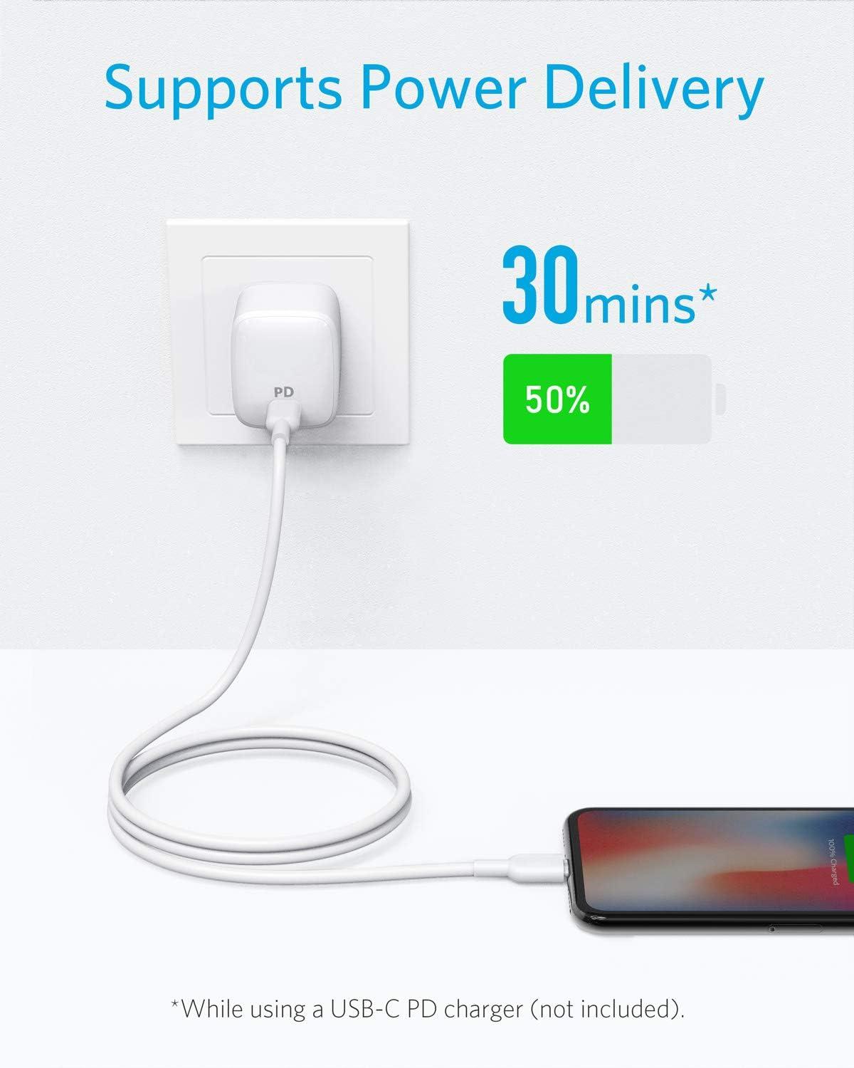 imageAnker iPhone USB C Cable USBC to Lightning Cable 180 cm with MFi Certification PowerLine II Power Delivery Compatible Cable for iPhone XXSXRXS Max88 Pluswhite