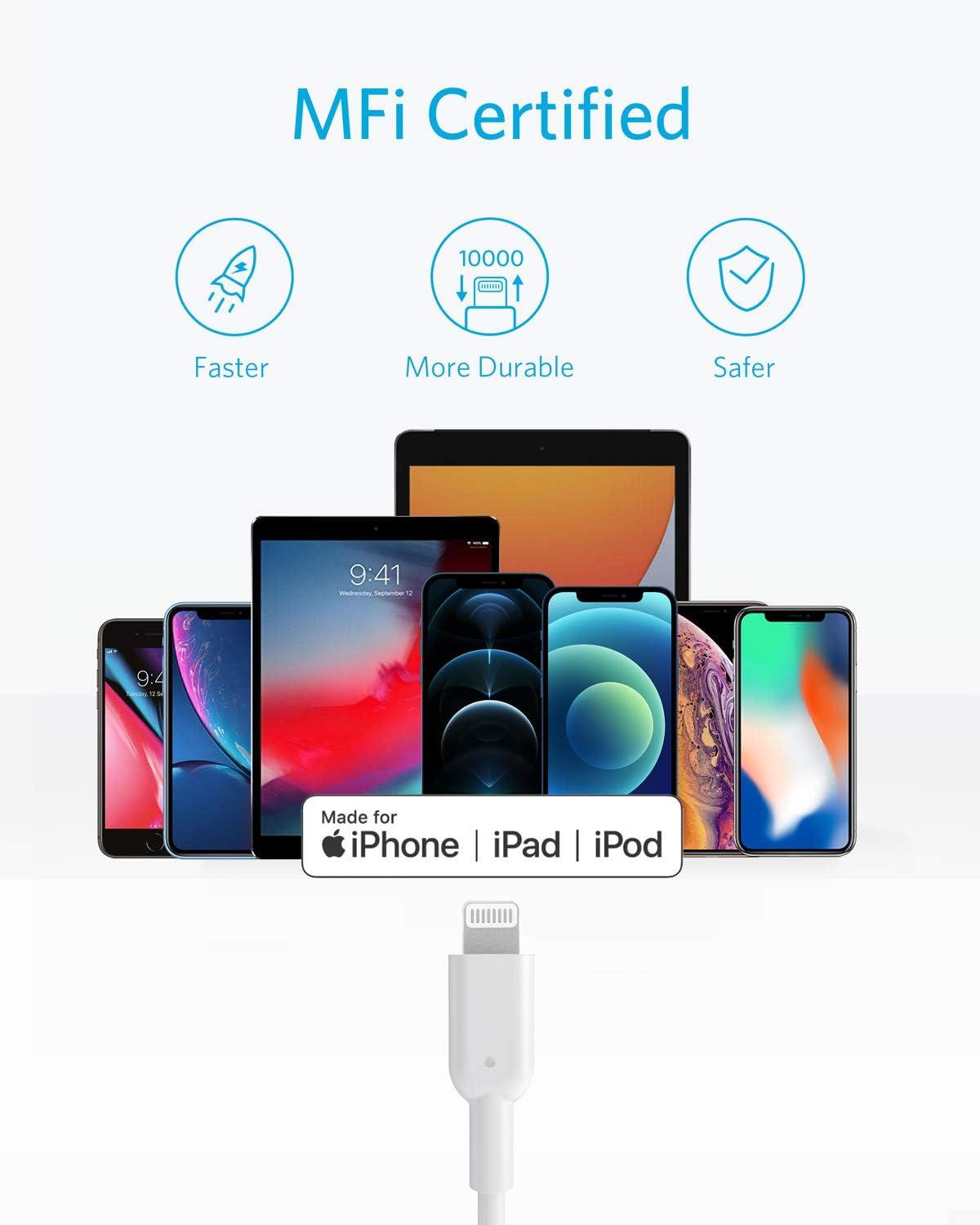 imageAnker iPhone USB C Cable USBC to Lightning Cable 180 cm with MFi Certification PowerLine II Power Delivery Compatible Cable for iPhone XXSXRXS Max88 Pluswhite
