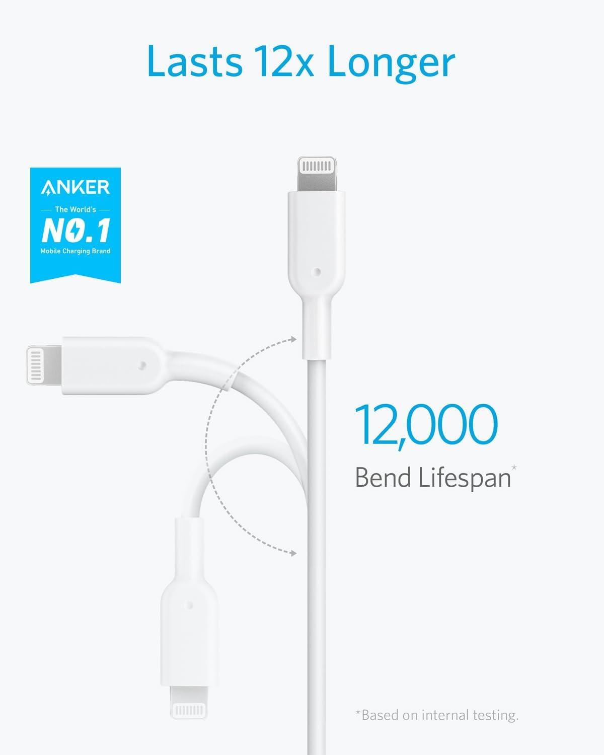 imageAnker iPhone USB C Cable USBC to Lightning Cable 180 cm with MFi Certification PowerLine II Power Delivery Compatible Cable for iPhone XXSXRXS Max88 Pluswhite