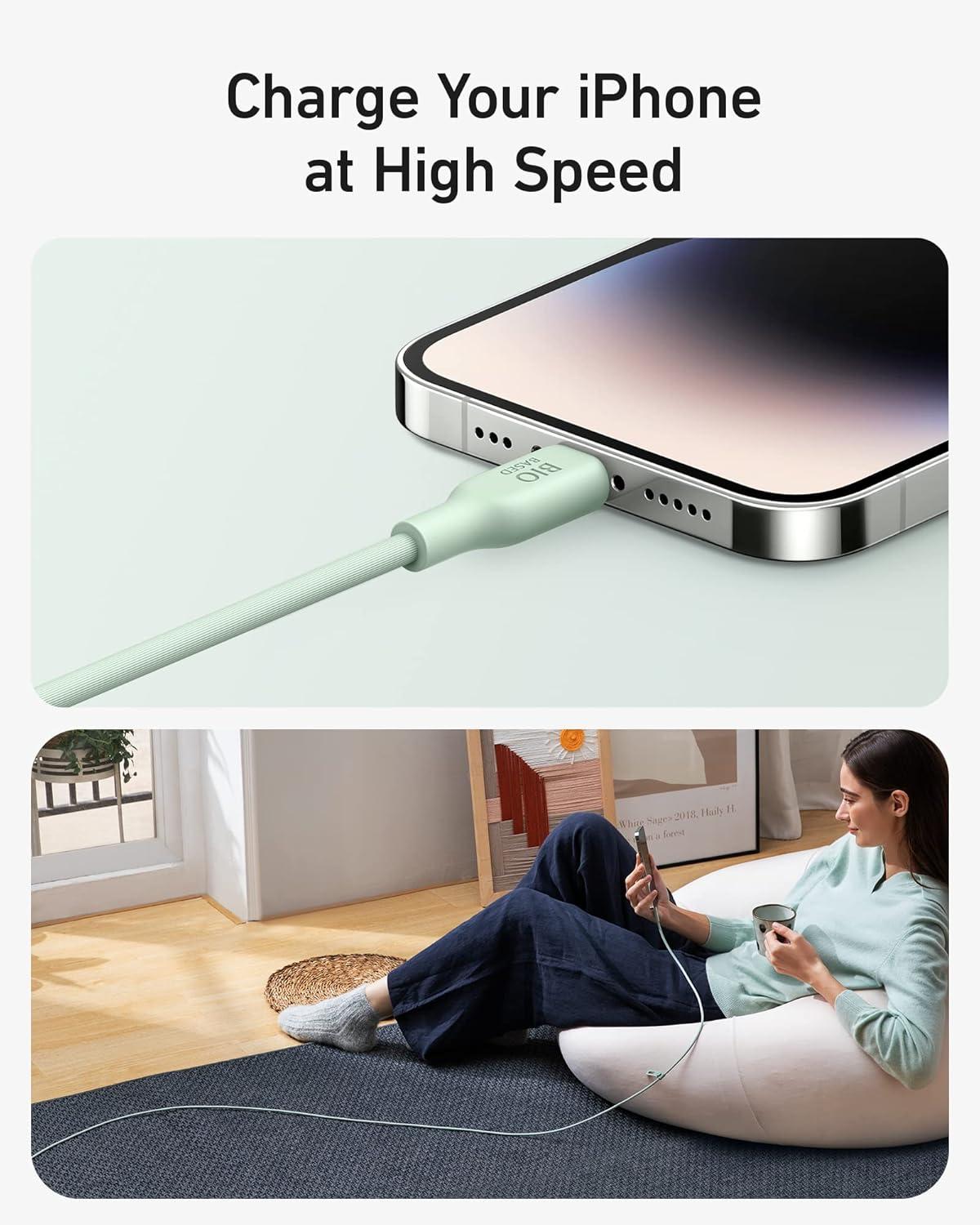 imageAnker iPhone USB C to Lightning Cable 541 MFi Certified Cable 6 Feet BioBased Fast Charging Cable for iPhone 13 13 Pro 12 11 X XS XR 8 Plus Charger Not Included Natural Green