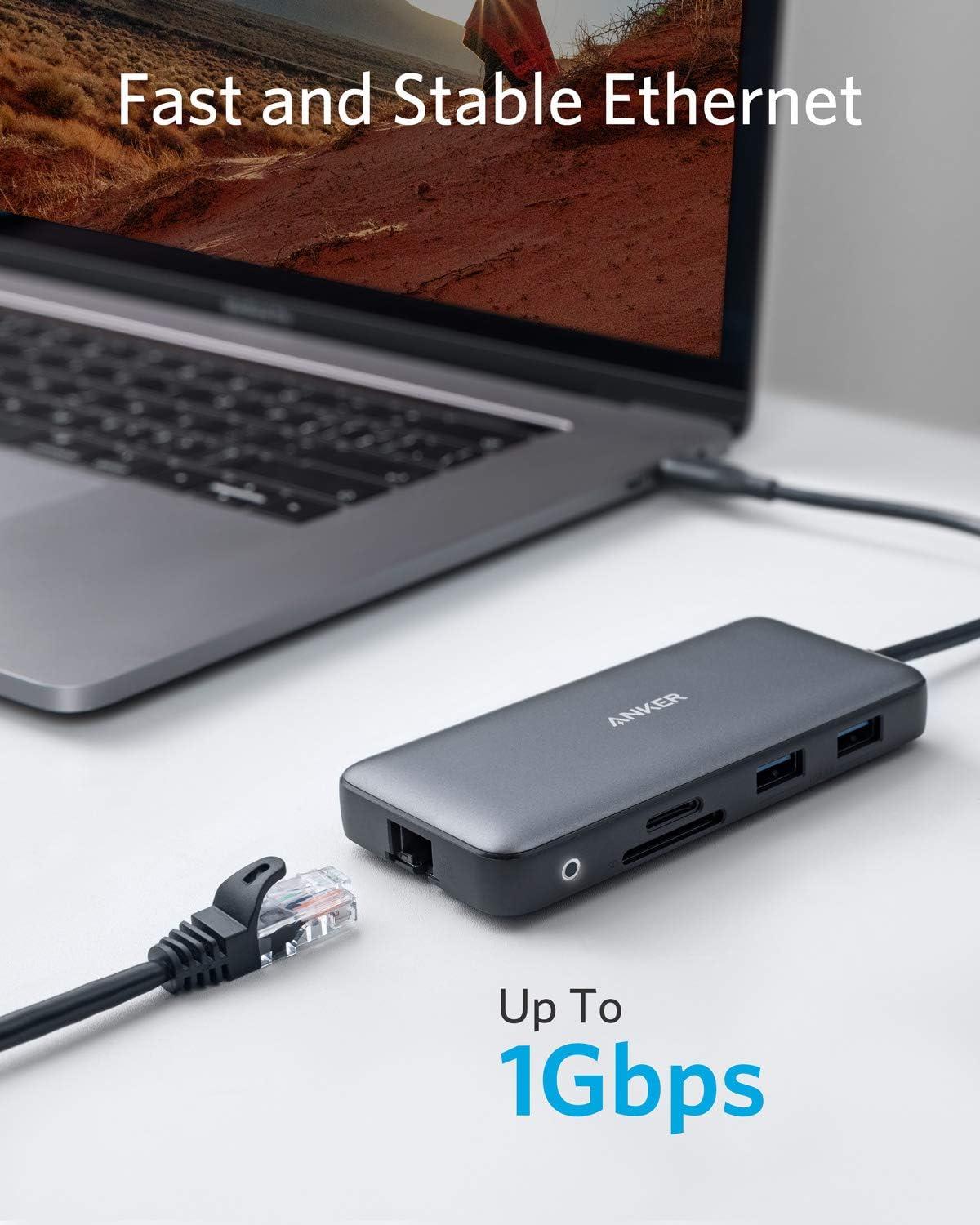 imageUSB C Hub AnkerPowerExpand 8in1 USB C Adapterwith Dual HDMI 4K100W Power Delivery1GBs Ethernet2 USB 30SD Card Readerfor MacBook Pro and More