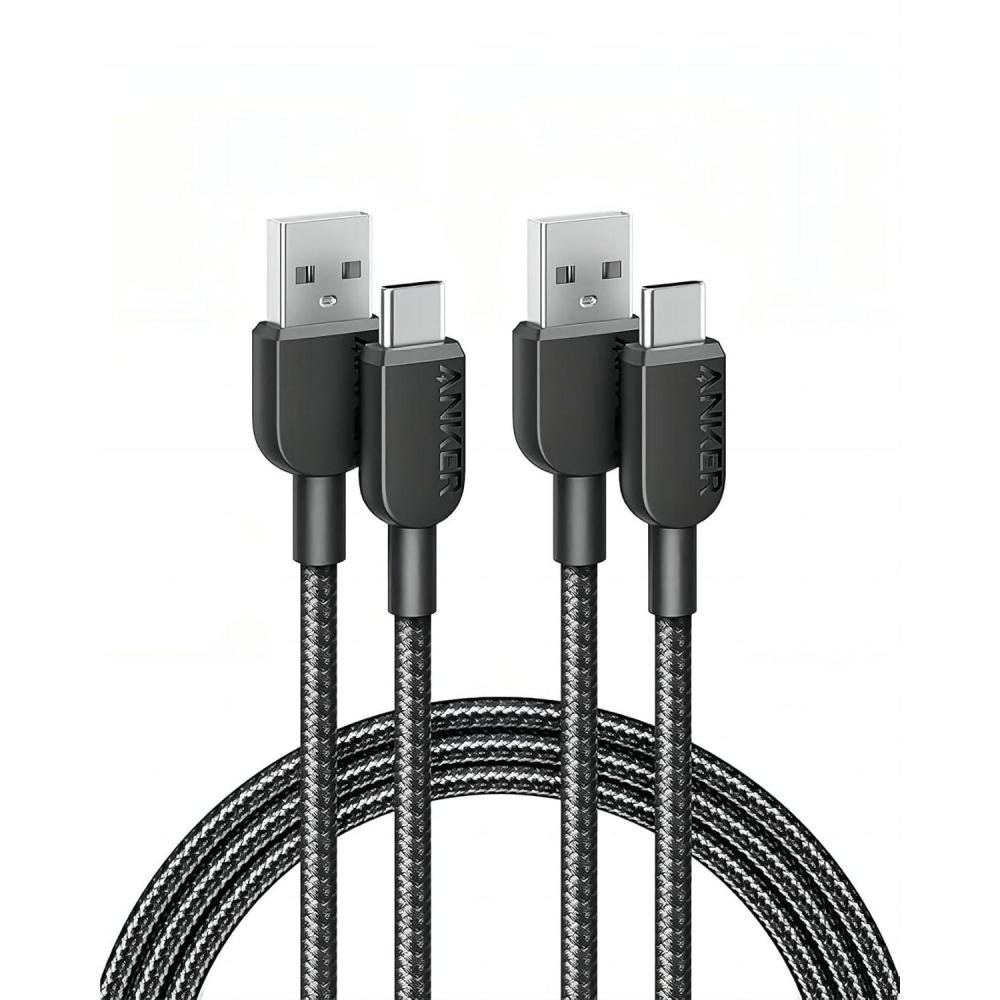imageANKER cable USB C 180cm lot de 2 cbles de charge USB A vers USB C cble de charge USB A vers USB C charge rapide pour iPhone 1615 Samsung Galaxy Note 10 Note 9S10 S10 LG V30 Noir180 cm