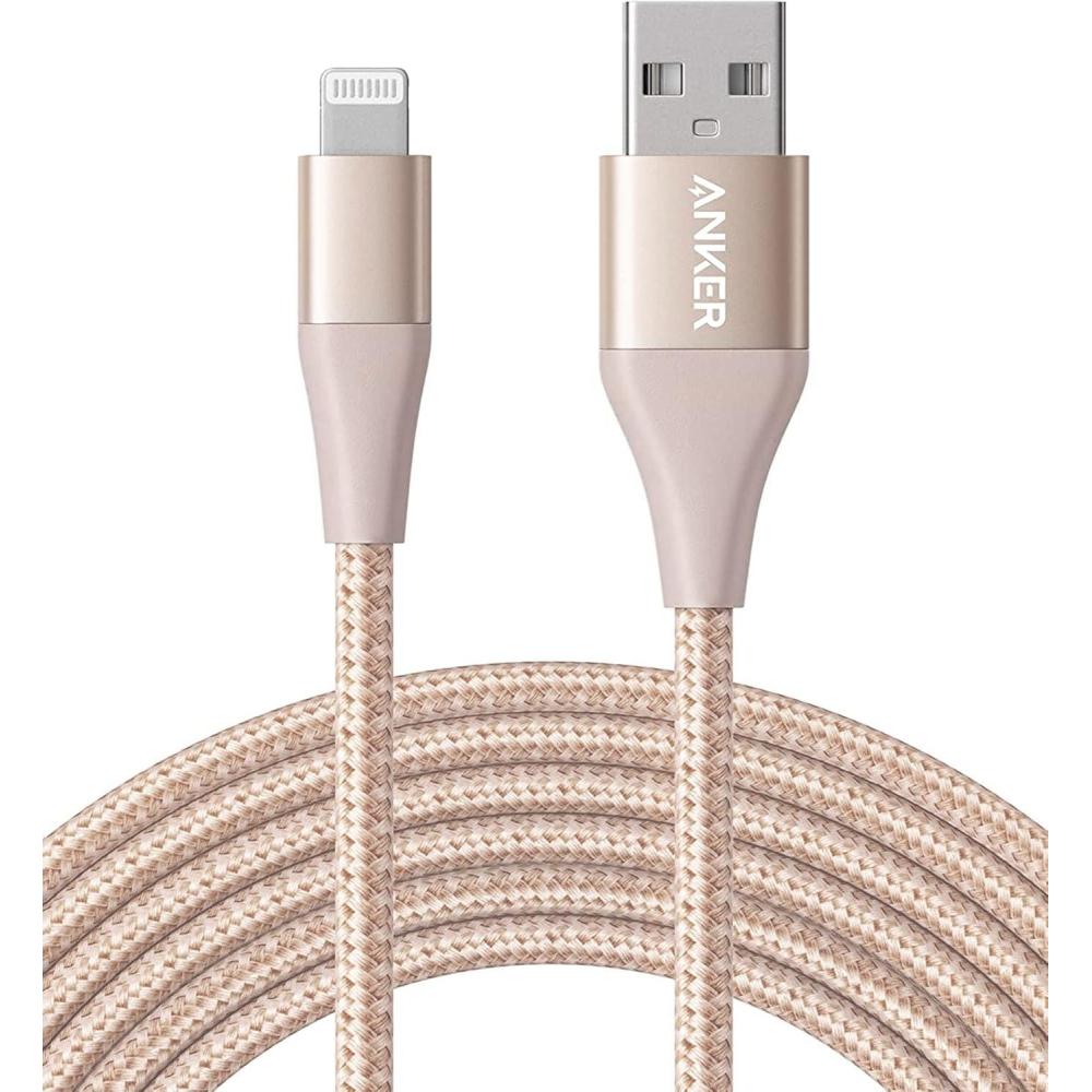 imageAnker 551 USB A to Lightning Charging Cable 10ft MFi Certified iPhone Cable Fit for iPhone iPhone 13 13 Pro 12 Pro Max 12 11 X XS XR 8 Plus and More Gold
