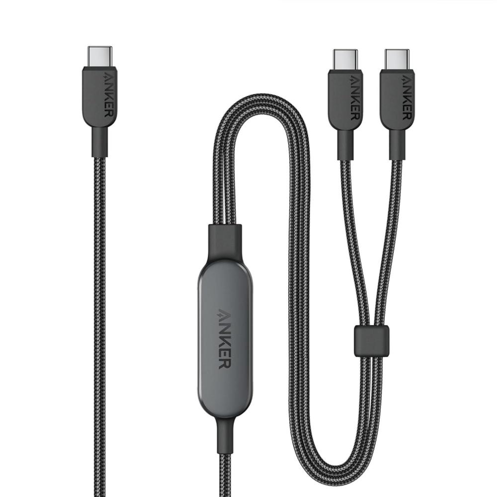 imageAnker Cable 2in1 USB C to USB C Braide Cable 140W Max Fast Charging for iPhone 171616 Pro Max15 Series MacBook AirProand More 18 m BlackBlack